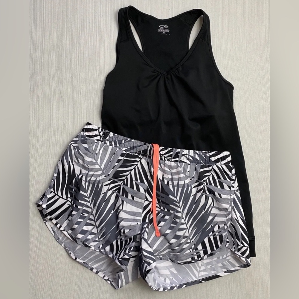 Champion, Old Navy Womens Active Clothing Lot Sz Medium Black Gray Shorts Shirt